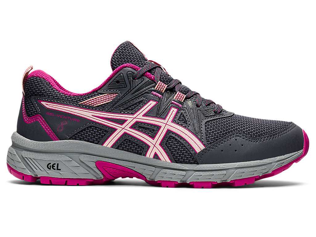 Buty Do Biegania W Terenie Damskie Asics Gel-venture 8 (D) Szare Turkusowe | 26375-XSNF