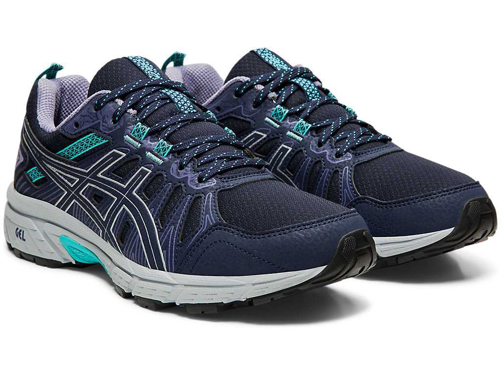 Buty Do Biegania W Terenie Damskie Asics Gel-venture 7 (D) Czarne Srebrne | 29863-KBGC