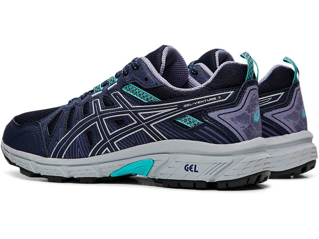 Buty Do Biegania W Terenie Damskie Asics Gel-venture 7 (D) Czarne Srebrne | 29863-KBGC