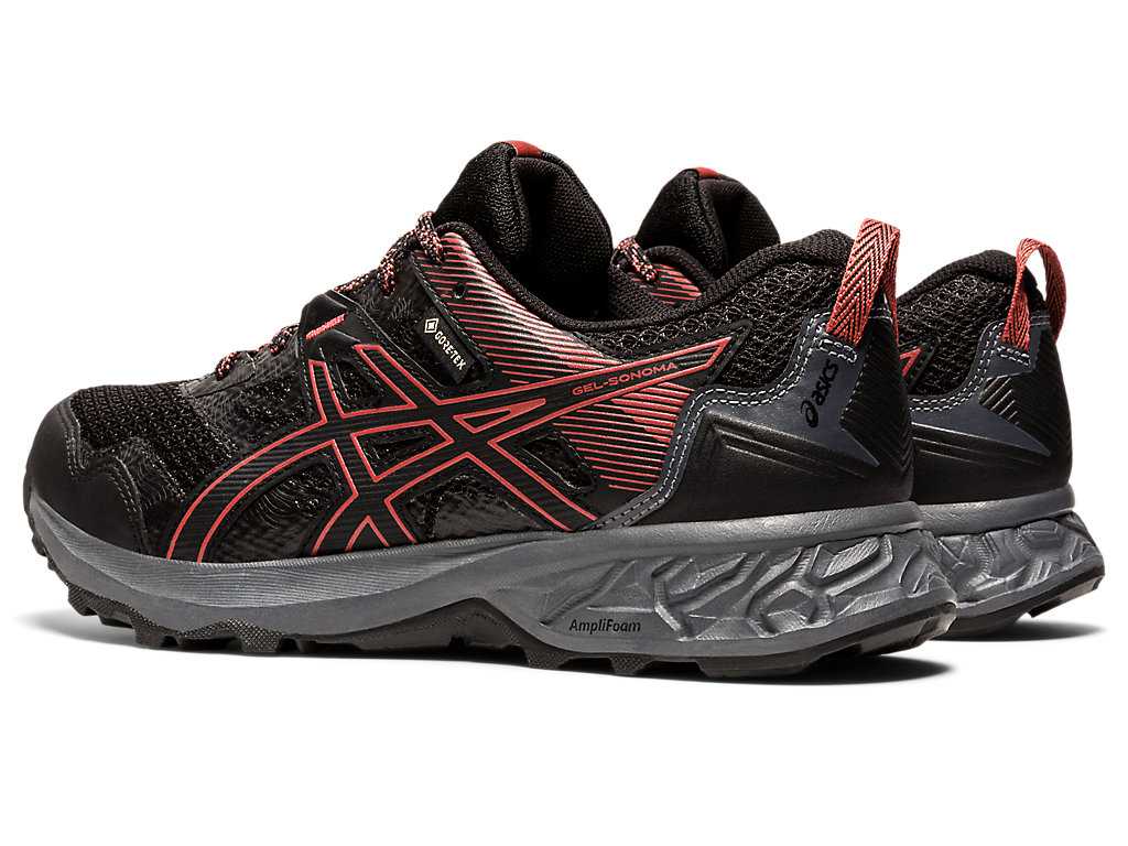 Buty Do Biegania W Terenie Damskie Asics Gel-sonoma 5 G-tx Czarne Różowe | 37569-HJTR