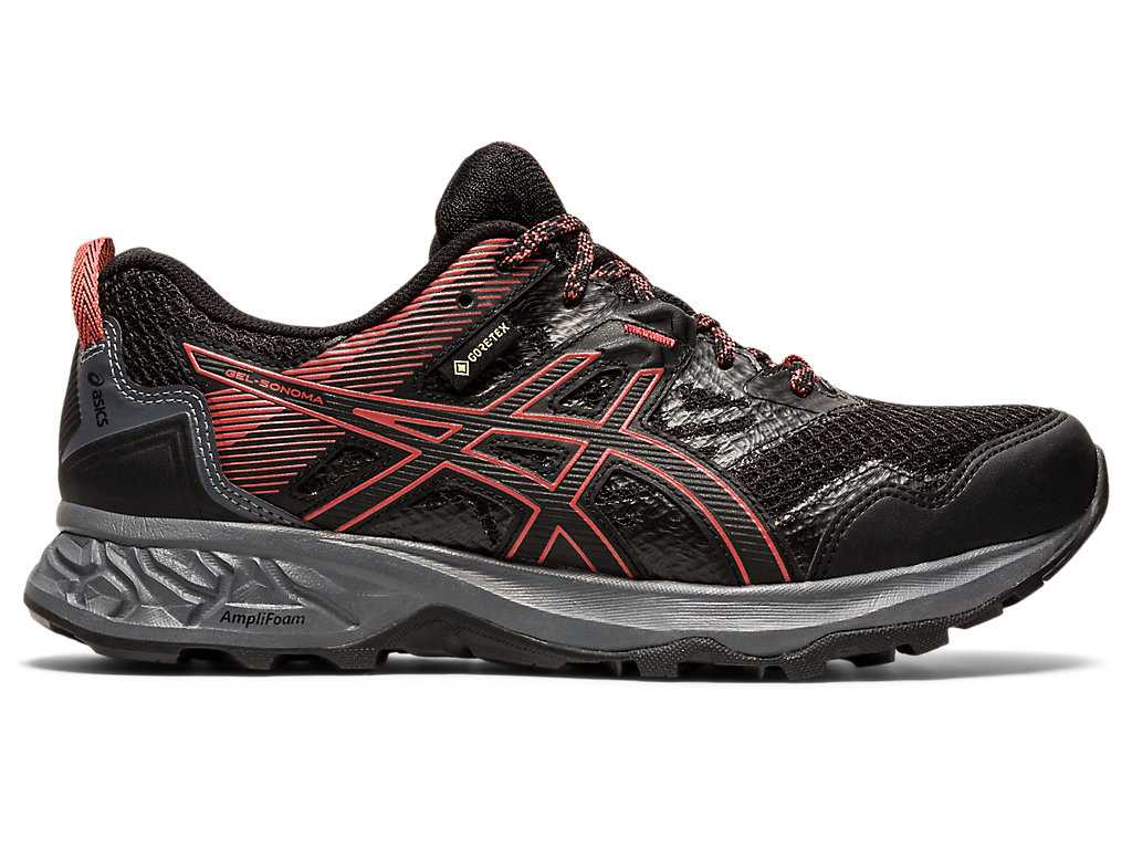 Buty Do Biegania W Terenie Damskie Asics Gel-sonoma 5 G-tx Czarne Różowe | 37569-HJTR