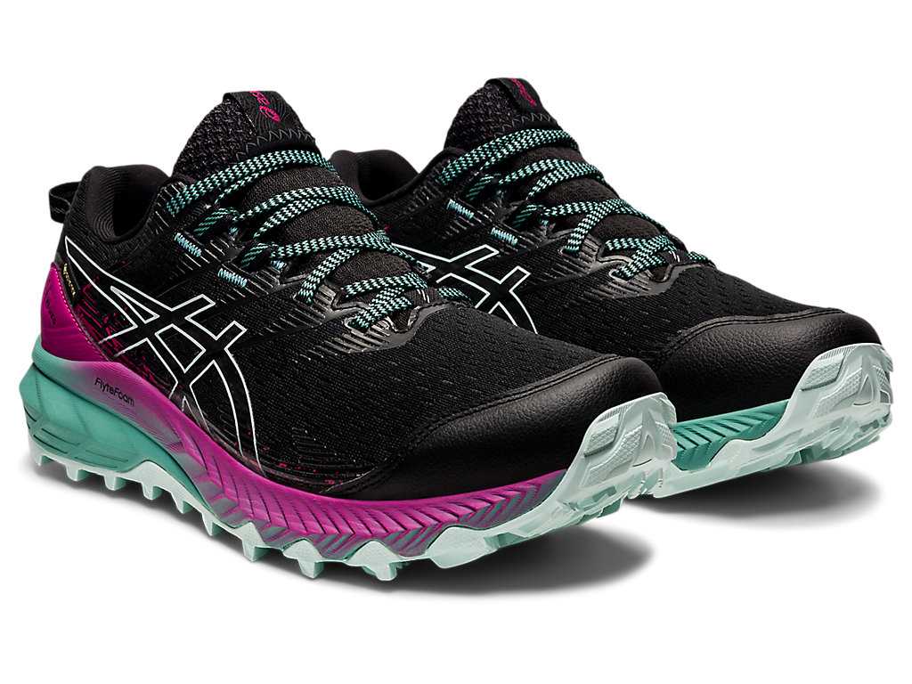 Buty Do Biegania W Terenie Damskie Asics Gel-trabuco 10 Gtx Czarne | 49163-YTKL