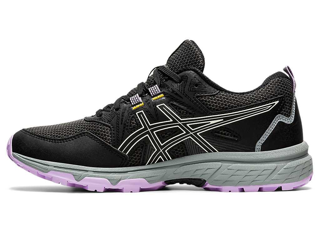 Buty Do Biegania W Terenie Damskie Asics Gel-venture 8 (D) Czarne Białe | 52906-LCDV