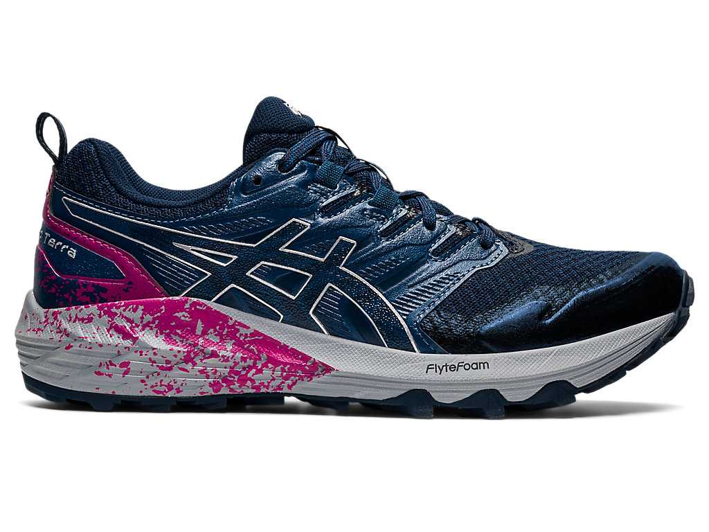 Buty Do Biegania W Terenie Damskie Asics Gel-trabuco Terra Niebieskie Srebrne | 63290-LDRZ