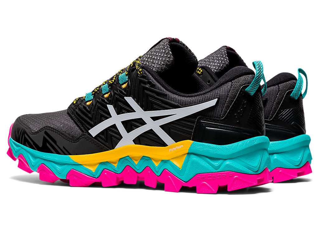 Buty Do Biegania W Terenie Damskie Asics Gel-fujitrabuco 8 Czarne Białe | 87302-WHAL