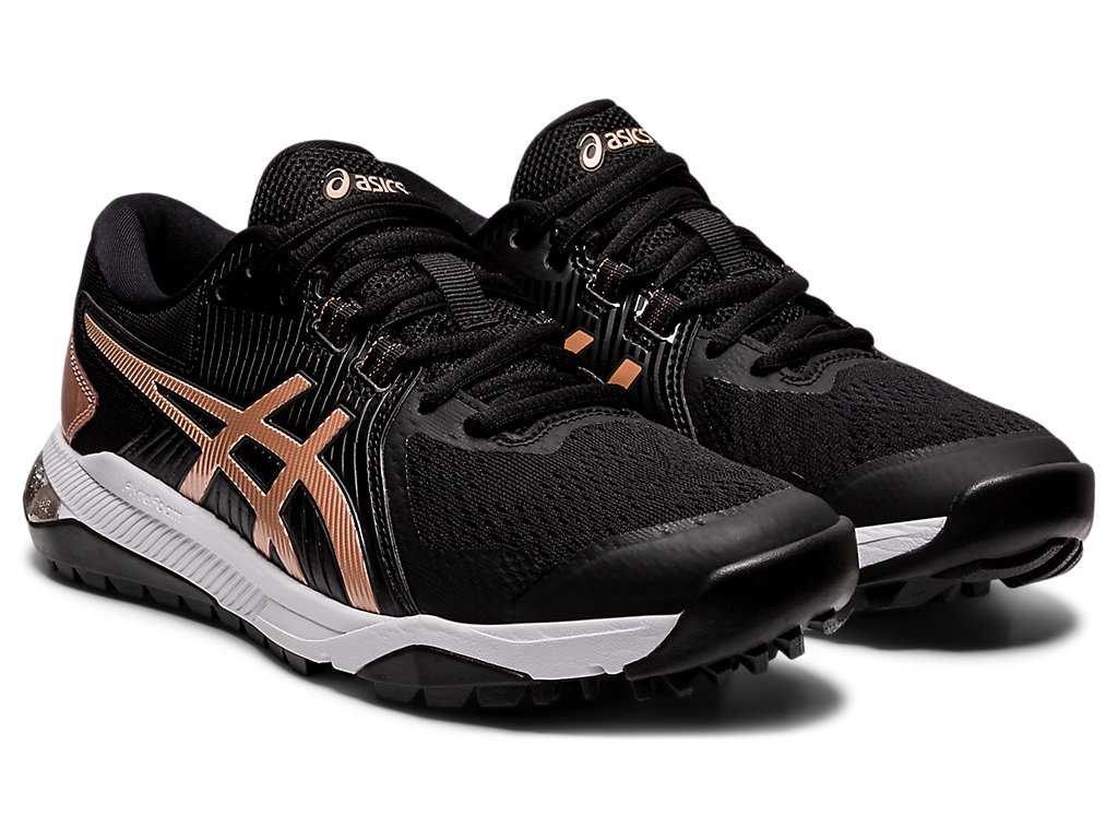 Buty Golfowe Damskie Asics Gel-course Glide Czarne Różowe Złote | 08637-LCNR