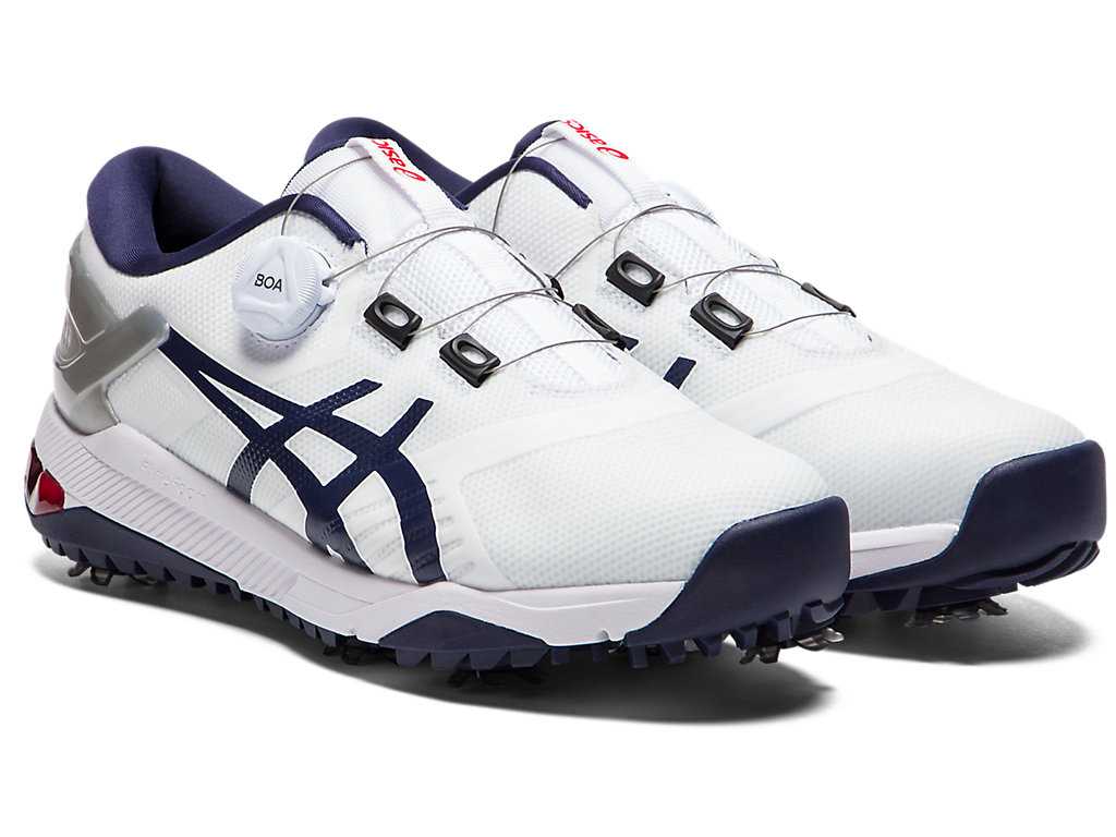 Buty Golfowe Męskie Asics Gel-course Duo Boa Białe Granatowe | 84751-GTZF