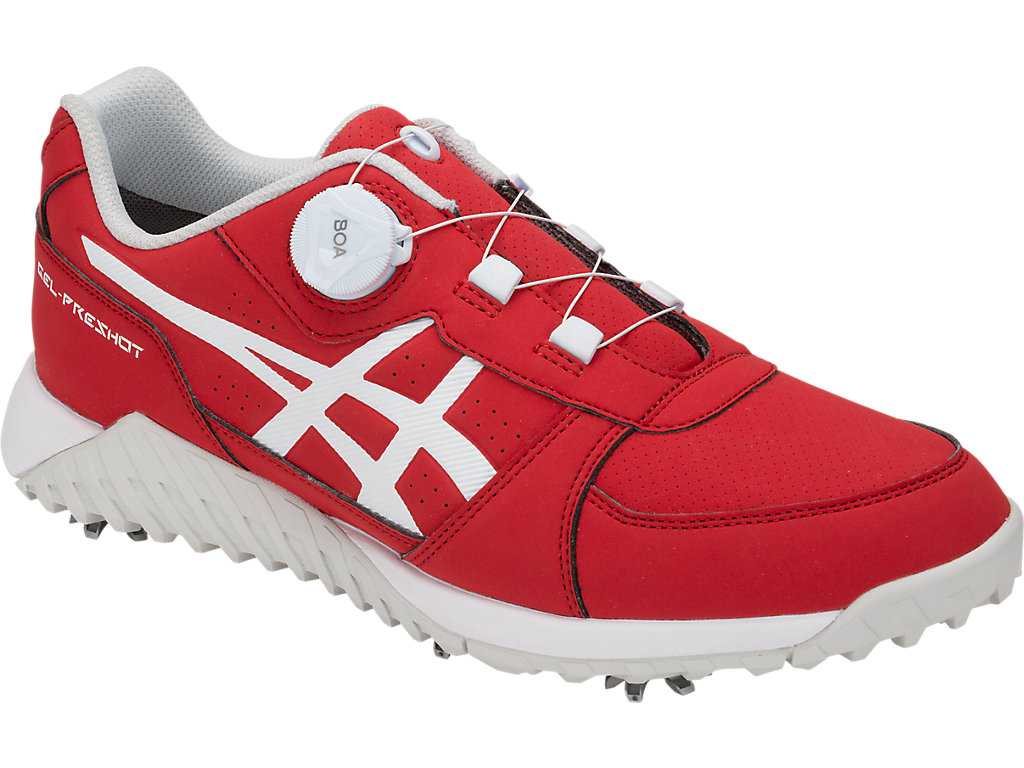 Buty Golfowe Męskie Asics Gel-preshot Boa Czerwone Białe | 01837-HIVA