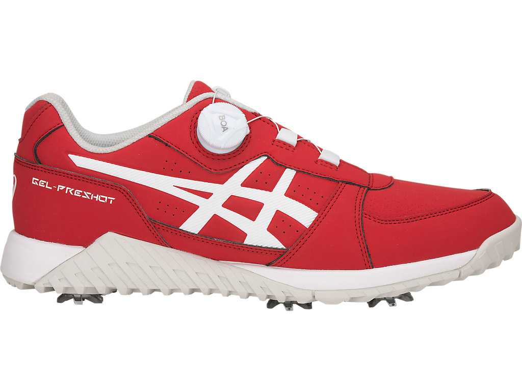 Buty Golfowe Męskie Asics Gel-preshot Boa Czerwone Białe | 01837-HIVA