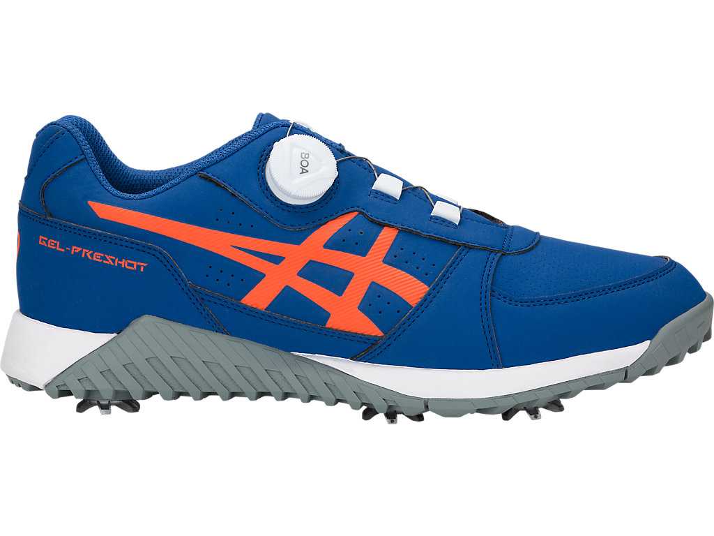 Buty Golfowe Męskie Asics Gel-preshot Boa Królewski Niebieski Pomarańczowe | 34790-ZVJN