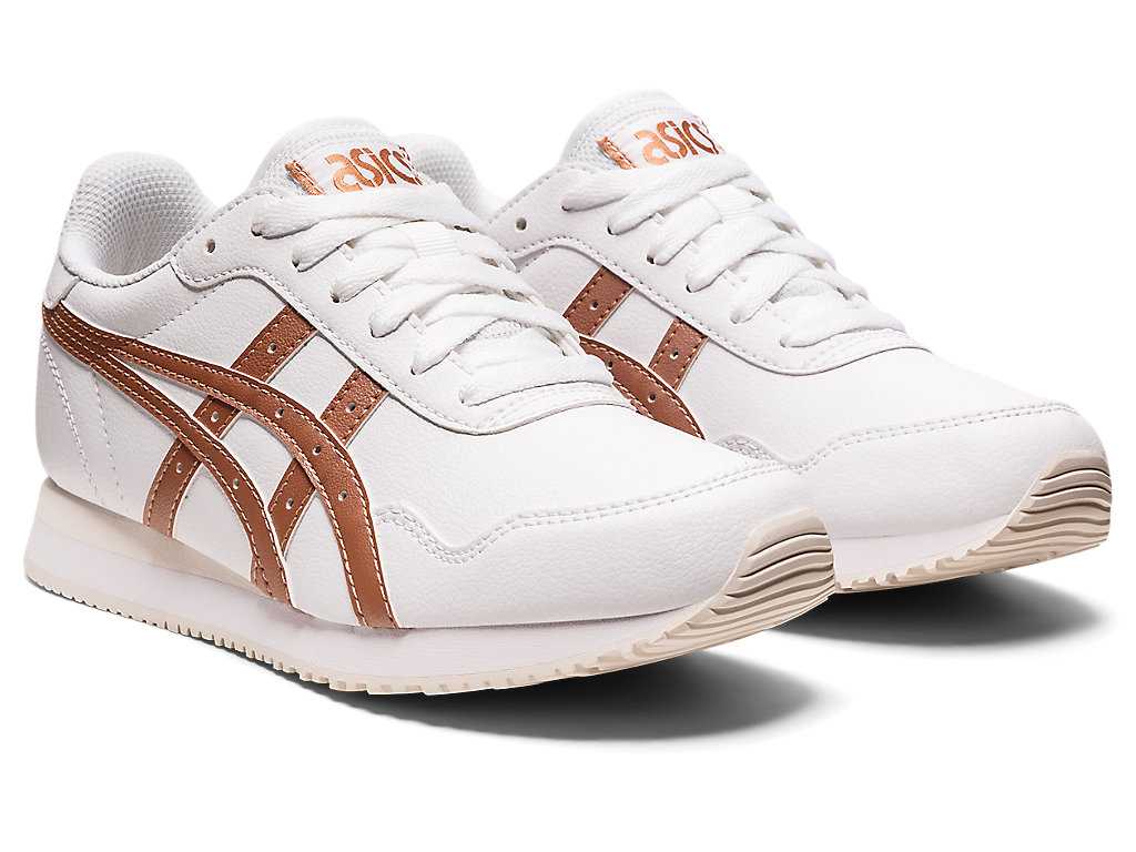 Buty Sportowe Damskie Asics Tiger Runner Białe Różowe Złote | 60349-NOED