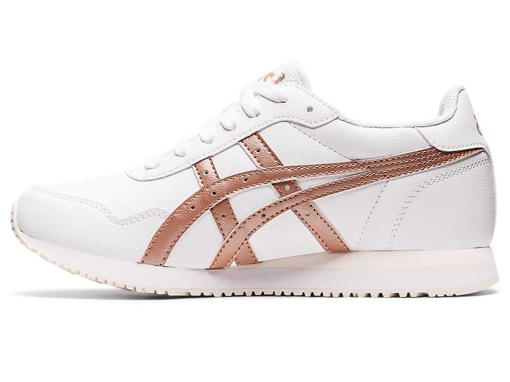 Buty Sportowe Damskie Asics Tiger Runner Białe Różowe Złote | 60349-NOED