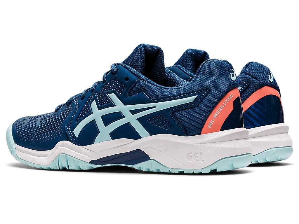 Buty Sportowe Dziecięce Asics Gel-resolution 8 Grade School Niebieskie Białe | 37690-RWCI