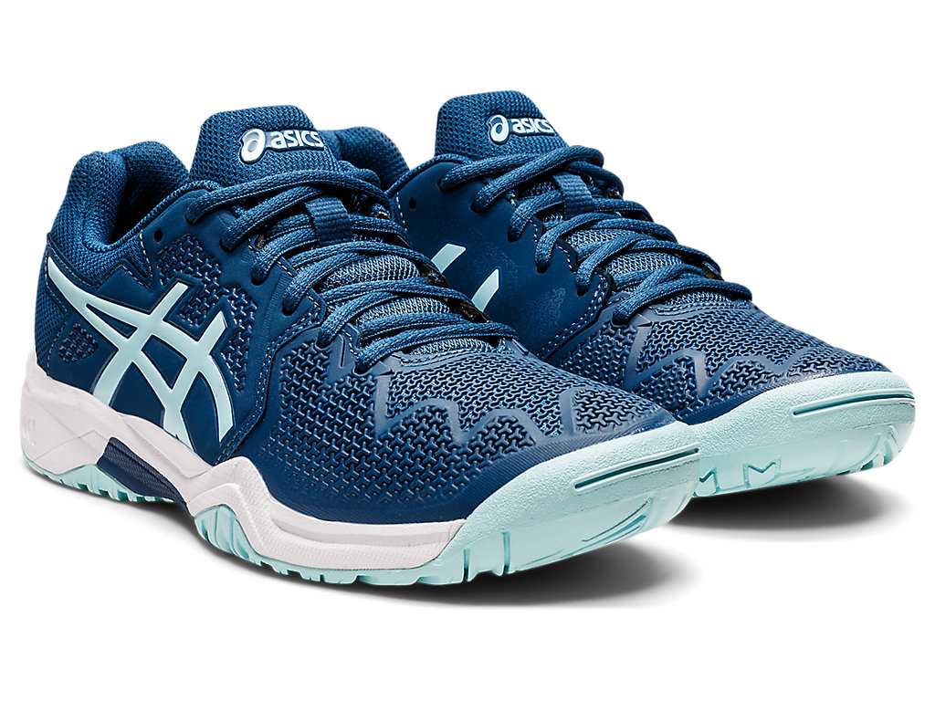 Buty Sportowe Dziecięce Asics Gel-resolution 8 Grade School Niebieskie Białe | 37690-RWCI