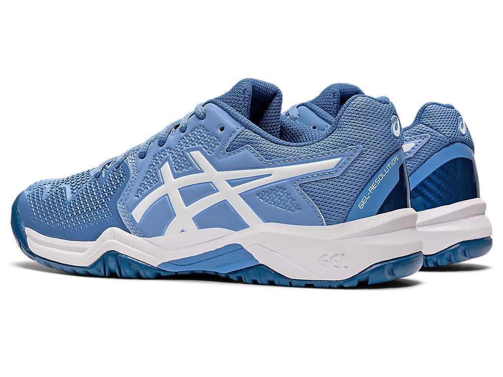 Buty Sportowe Dziecięce Asics Gel-resolution 8 Grade School Niebieskie Białe | 60741-RVNO