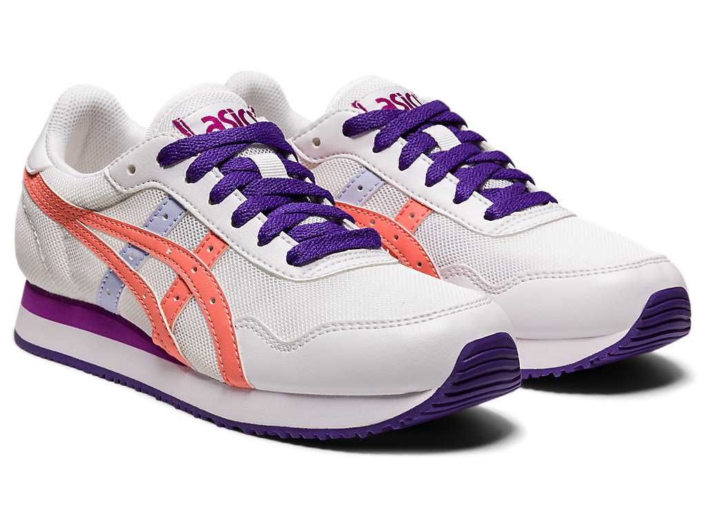 Buty Sportowe Dziecięce Asics Tiger Runner Grade School Białe Głęboka Indygo | 21497-ZNPM