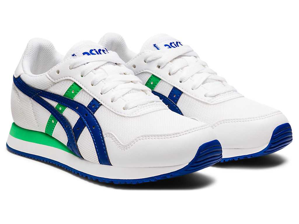 Buty Sportowe Dziecięce Asics Tiger Runner Grade School Białe Głęboka Indygo | 80375-NKLM