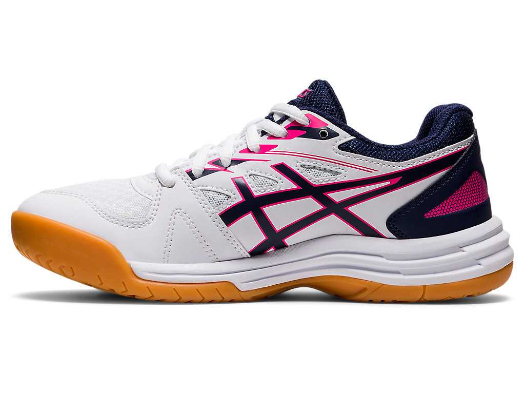 Buty Sportowe Dziecięce Asics Upcourt 4 Grade School Białe Granatowe | 31472-WISP