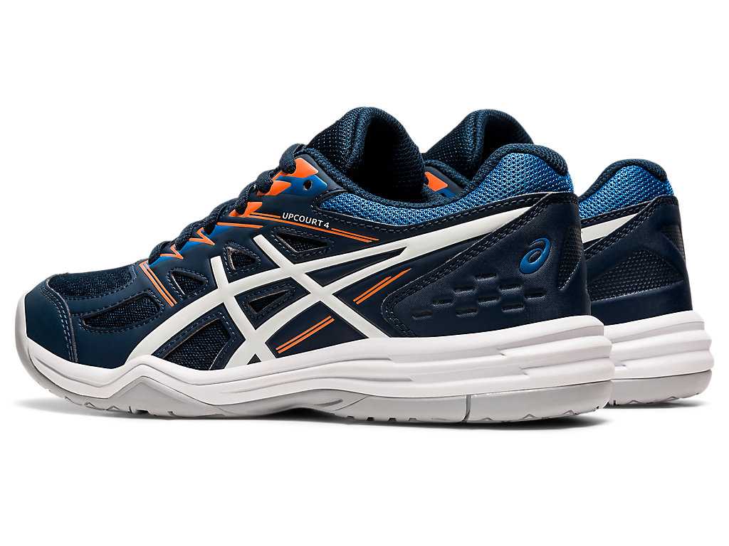 Buty Sportowe Dziecięce Asics Upcourt 4 Grade School Białe Granatowe | 71840-CTDQ