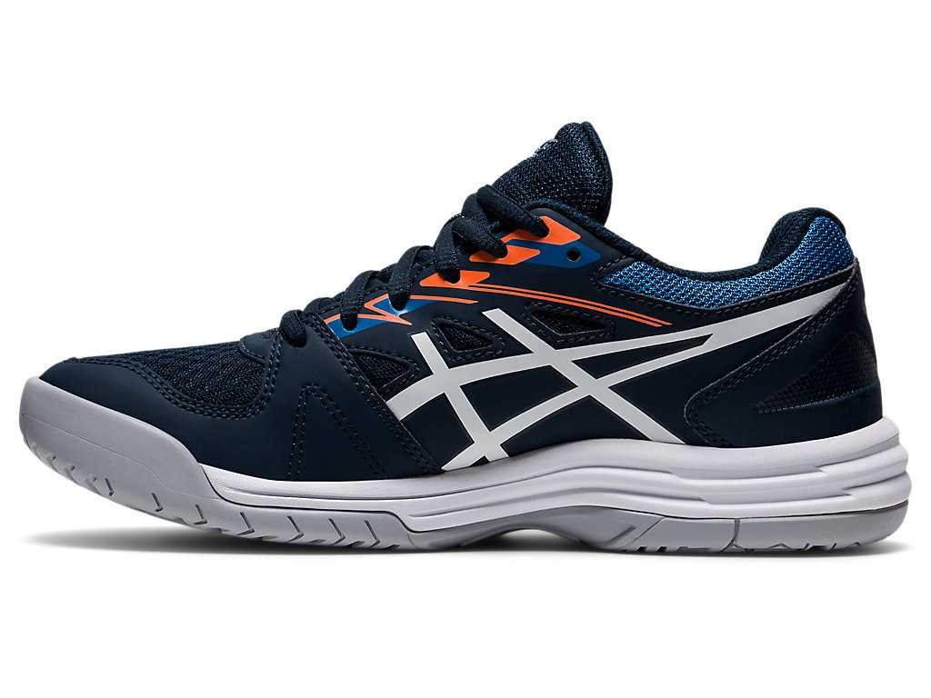 Buty Sportowe Dziecięce Asics Upcourt 4 Grade School Białe Granatowe | 71840-CTDQ