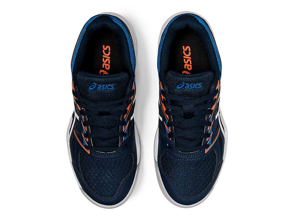 Buty Sportowe Dziecięce Asics Upcourt 4 Grade School Białe Granatowe | 71840-CTDQ