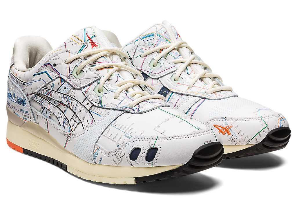 Buty Sportowe Męskie Asics Gel-lyte Iii Og Białe Granatowe | 56047-MHEL