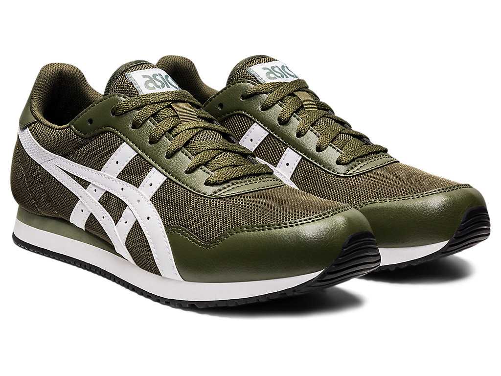 Buty Sportowe Męskie Asics Tiger Runner Oliwkowe Białe | 56981-HOED