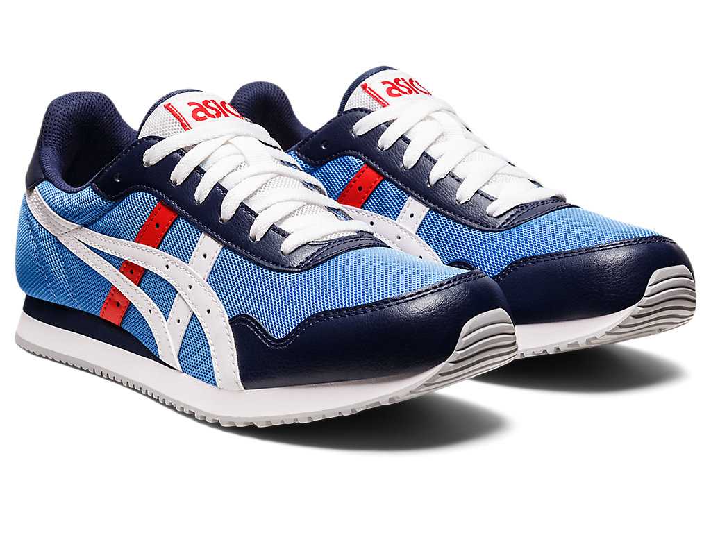 Buty Sportowe Męskie Asics Tiger Runner Niebieskie Białe | 63415-ZMSJ