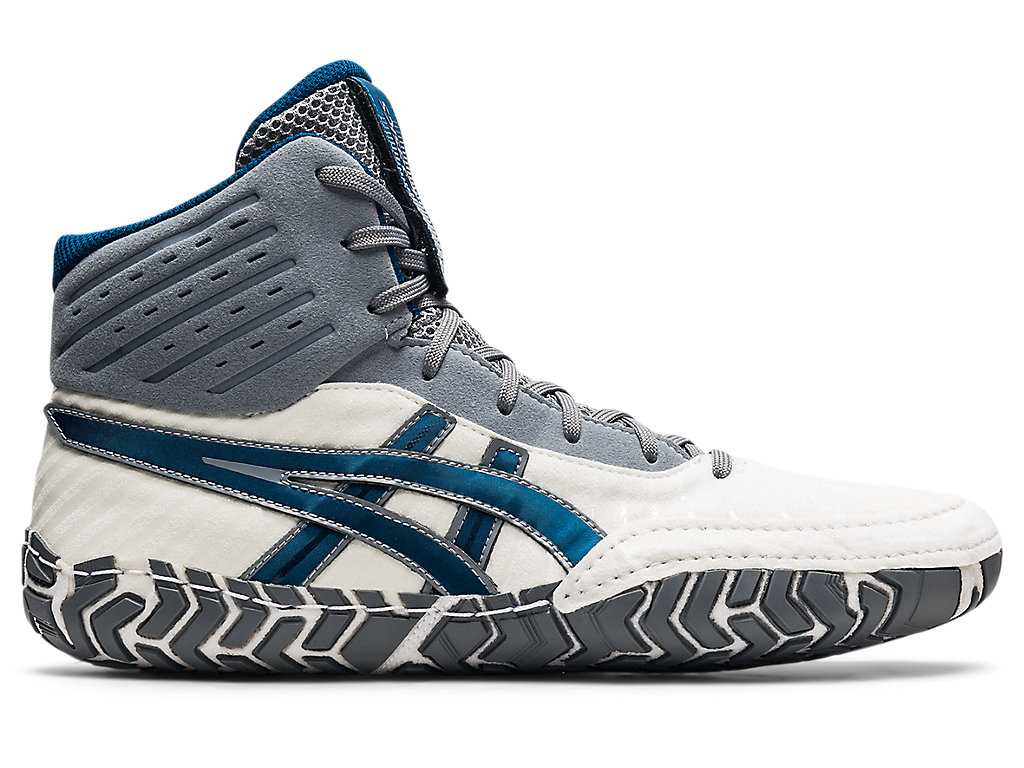 Buty Zapaśnicze Męskie Asics Aggressor 4 Białe Niebieskie | 27950-SJEY