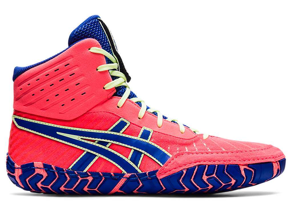 Buty Zapaśnicze Męskie Asics Aggressor 4 Koralowe Niebieskie | 29168-LEAC