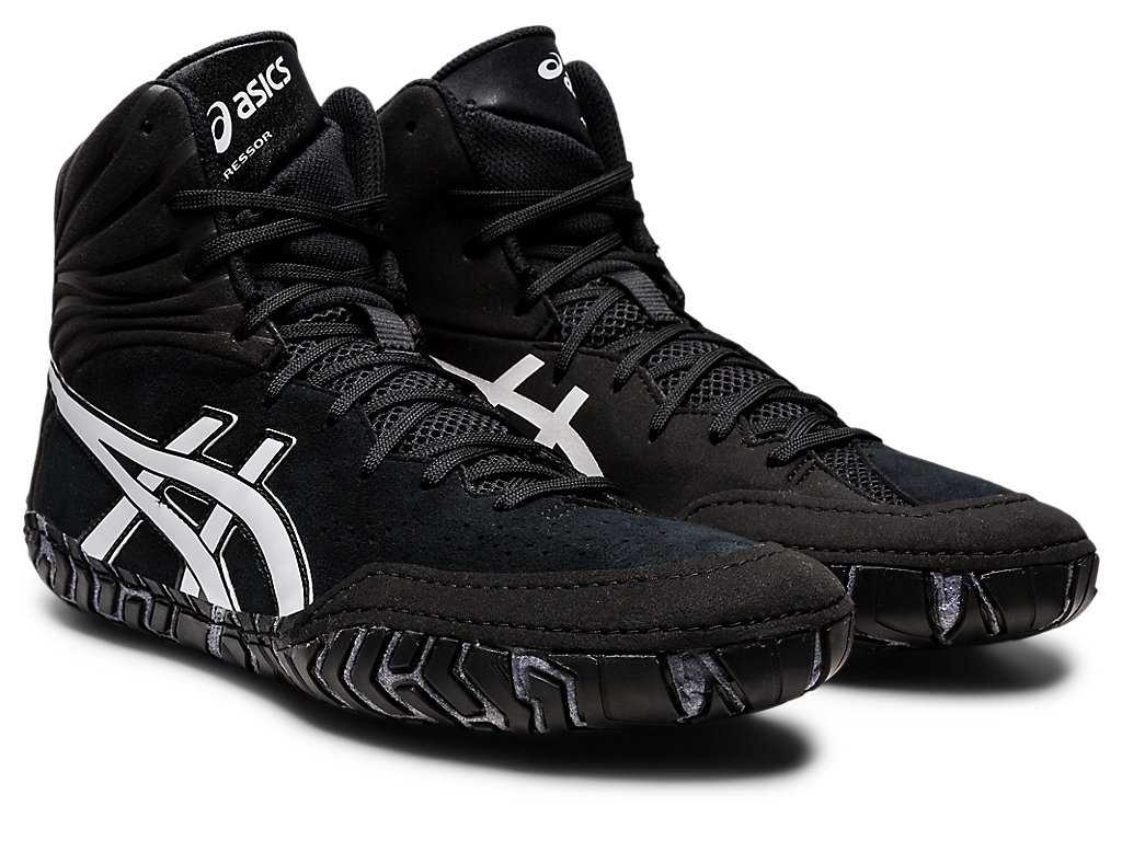 Buty Zapaśnicze Męskie Asics Aggressor 5 Czarne Białe | 47609-XSDJ