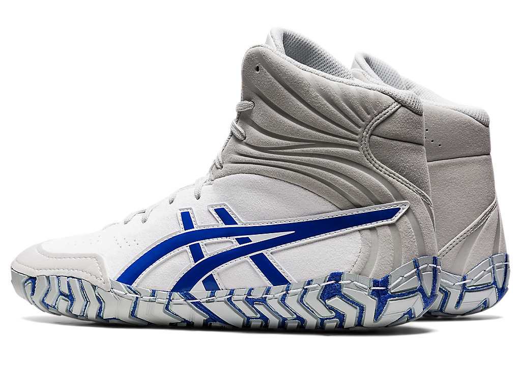 Buty Zapaśnicze Męskie Asics Aggressor 5 Białe Niebieskie | 76018-CBDP