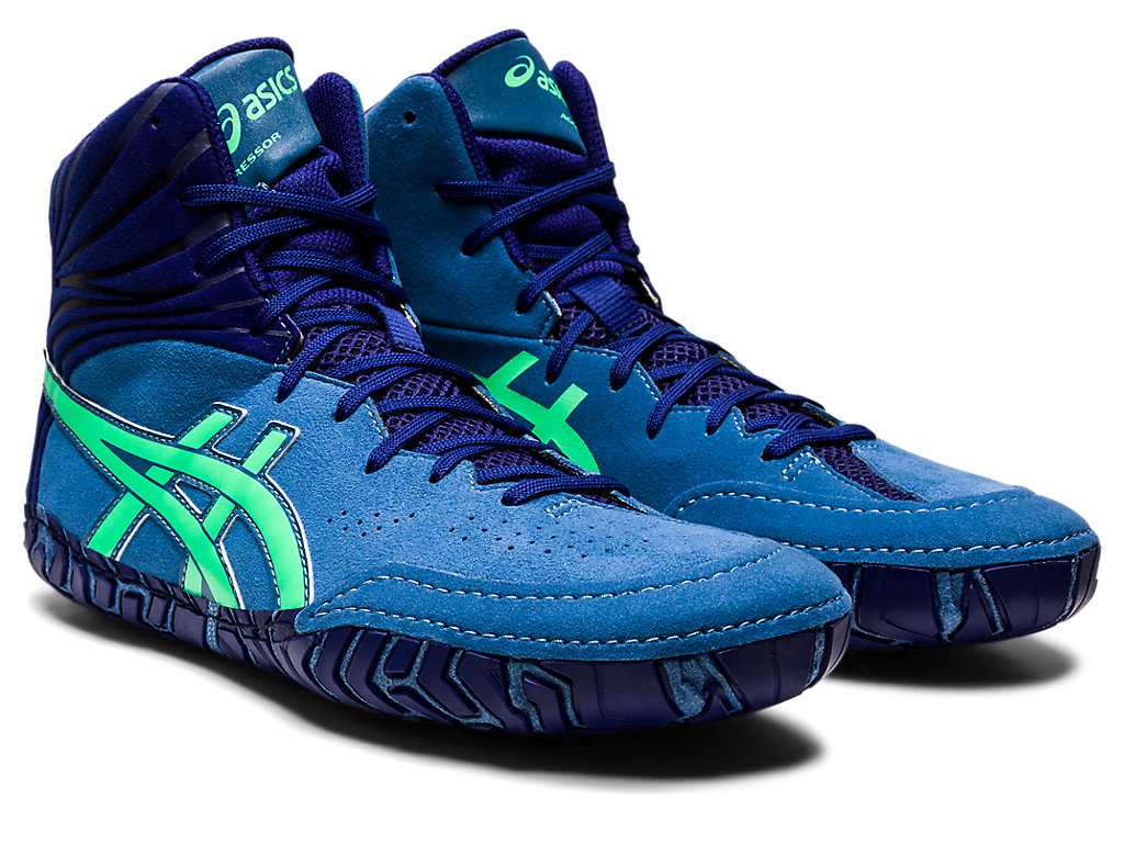 Buty Zapaśnicze Męskie Asics Aggressor 5 Lazur | 93462-UFCB