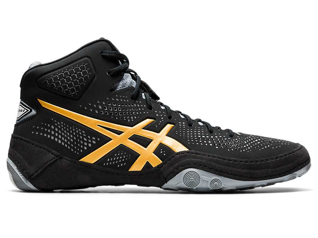 Buty Zapaśnicze Męskie Asics Dan Gable Evo 2 Czarne Złote | 16435-AKBG