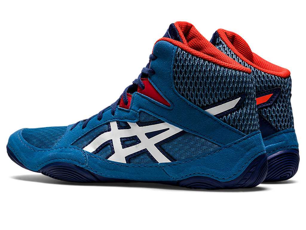 Buty Zapaśnicze Męskie Asics Snapdown 3 Lazur Białe | 76950-CWFO