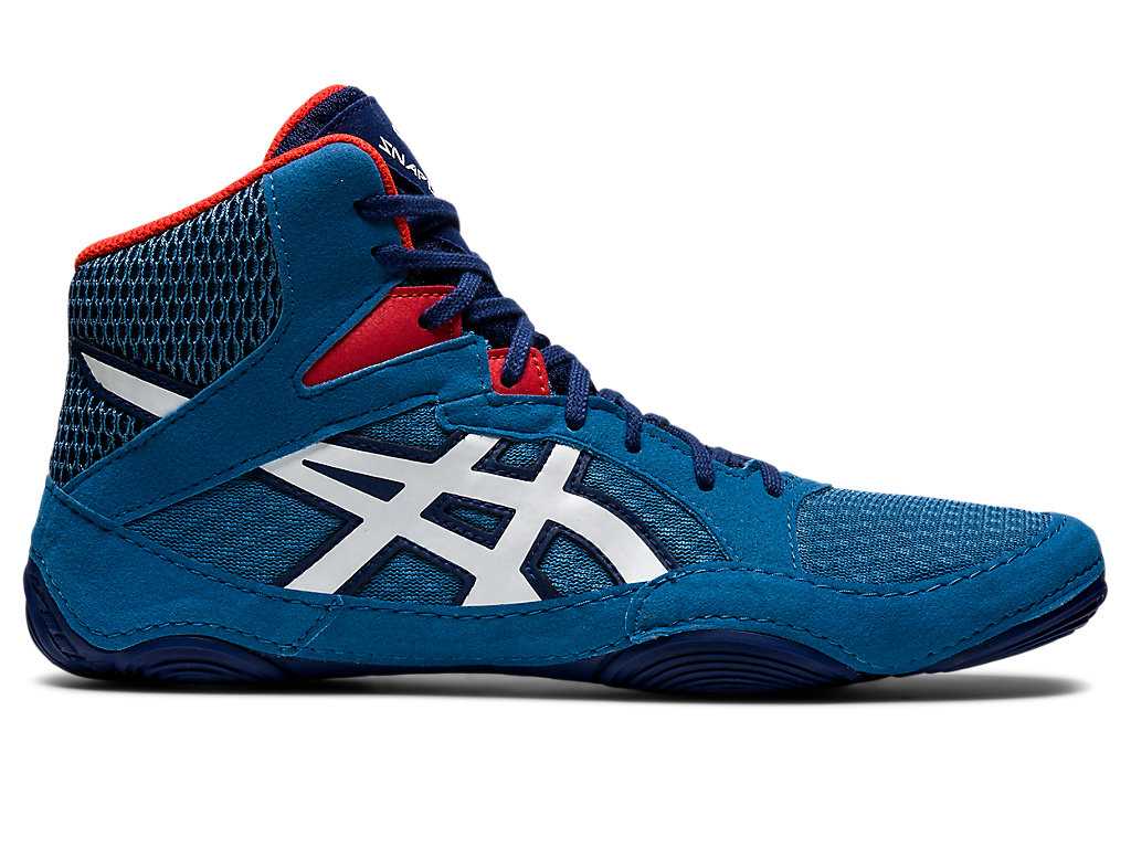 Buty Zapaśnicze Męskie Asics Snapdown 3 Lazur Białe | 76950-CWFO