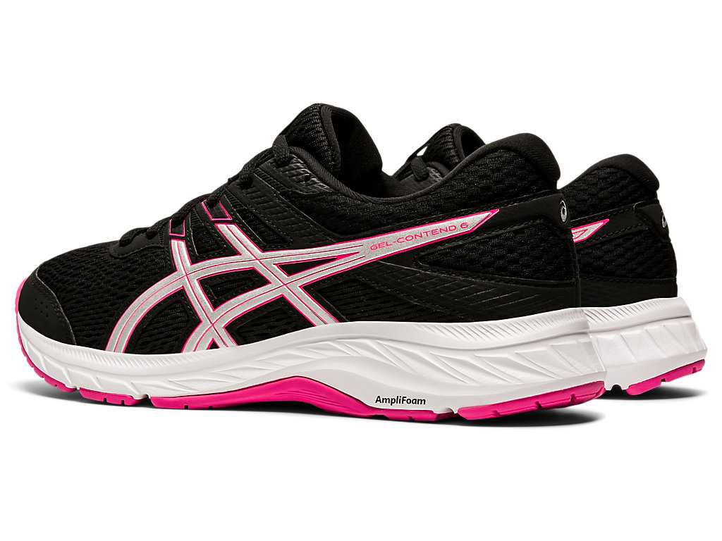 Buty do Biegania Damskie Asics Gel-contend 6 (D) Czarne Różowe | 40285-XFMC