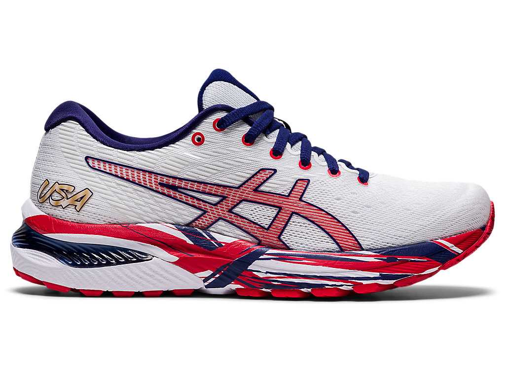 Buty do Biegania Damskie Asics Gel-cumulus 22 Białe Czerwone | 95728-AUIX