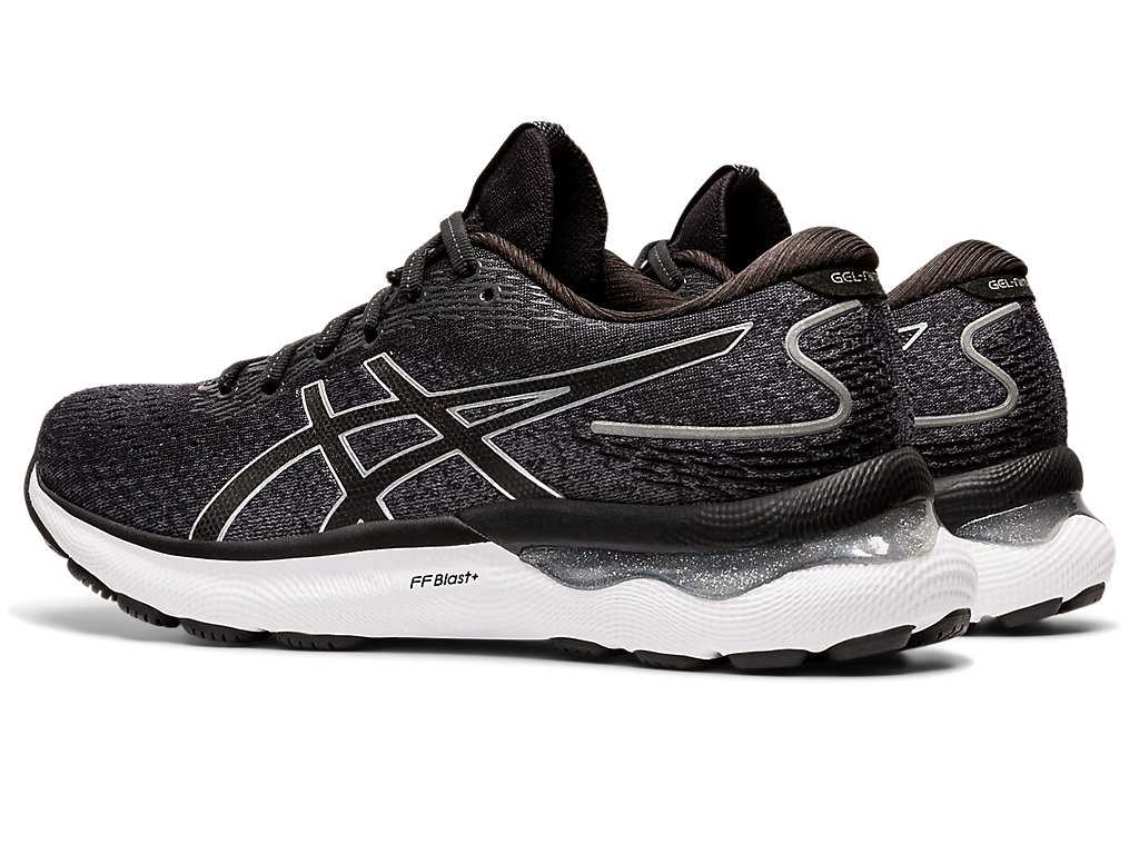 Buty do Biegania Damskie Asics Gel-nimbus 24 (D) Czarne Białe | 12603-TQFJ