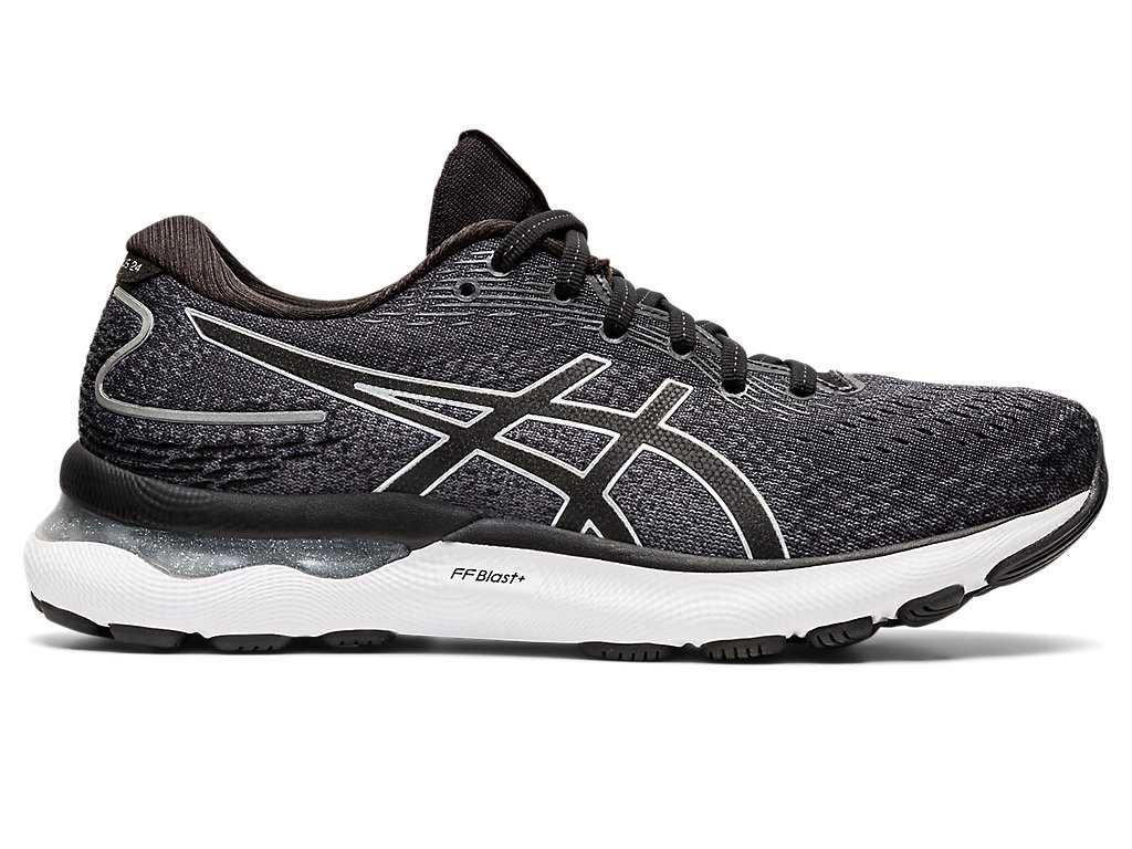 Buty do Biegania Damskie Asics Gel-nimbus 24 (D) Czarne Białe | 12603-TQFJ