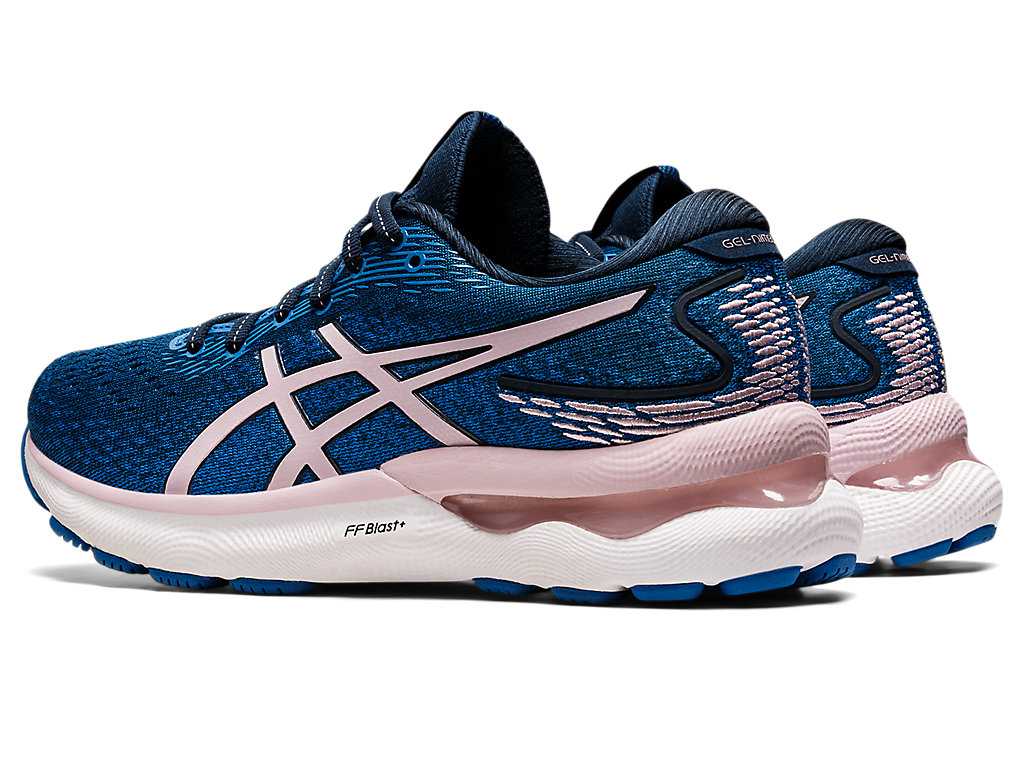 Buty do Biegania Damskie Asics Gel-nimbus 24 (D) Niebieskie Różowe | 15960-AZCS