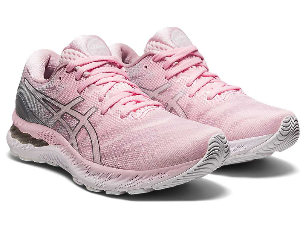 Buty do Biegania Damskie Asics Gel-nimbus 23 Różowe Głęboka Niebieskie Srebrne | 32546-ZVAU