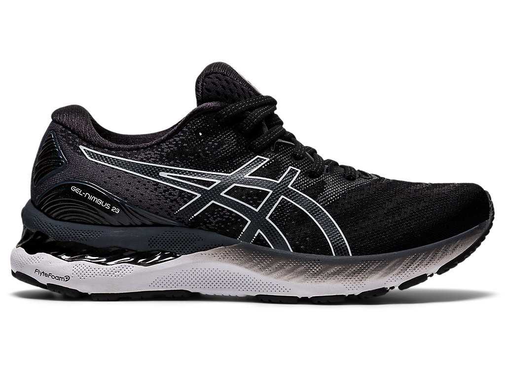 Buty do Biegania Damskie Asics Gel-nimbus 23 (D) Czarne Białe | 42790-IKGY