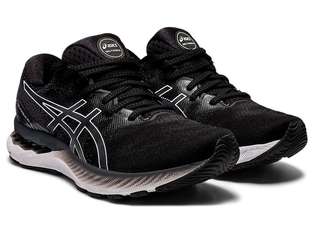 Buty do Biegania Damskie Asics Gel-nimbus 23 Czarne Białe | 70195-KEUC