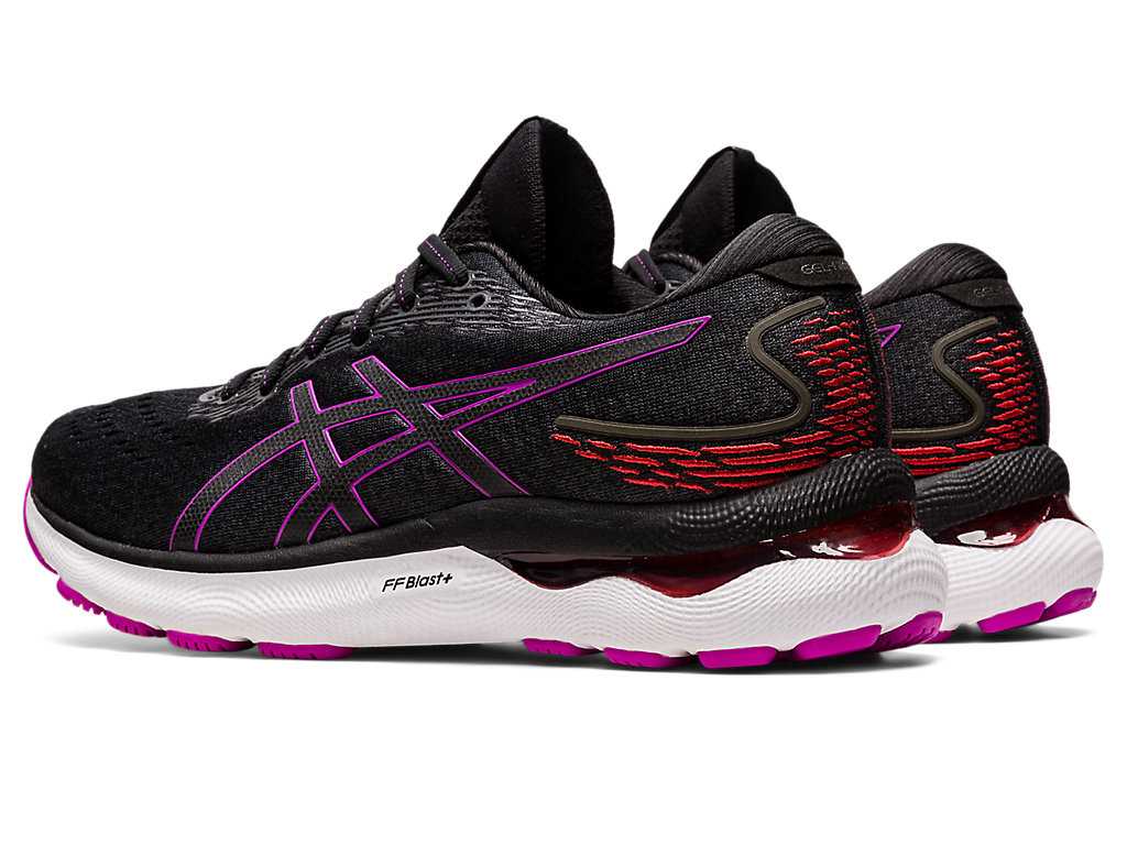 Buty do Biegania Damskie Asics Gel-nimbus 24 (D) Czarne Fioletowe | 89205-MOAL