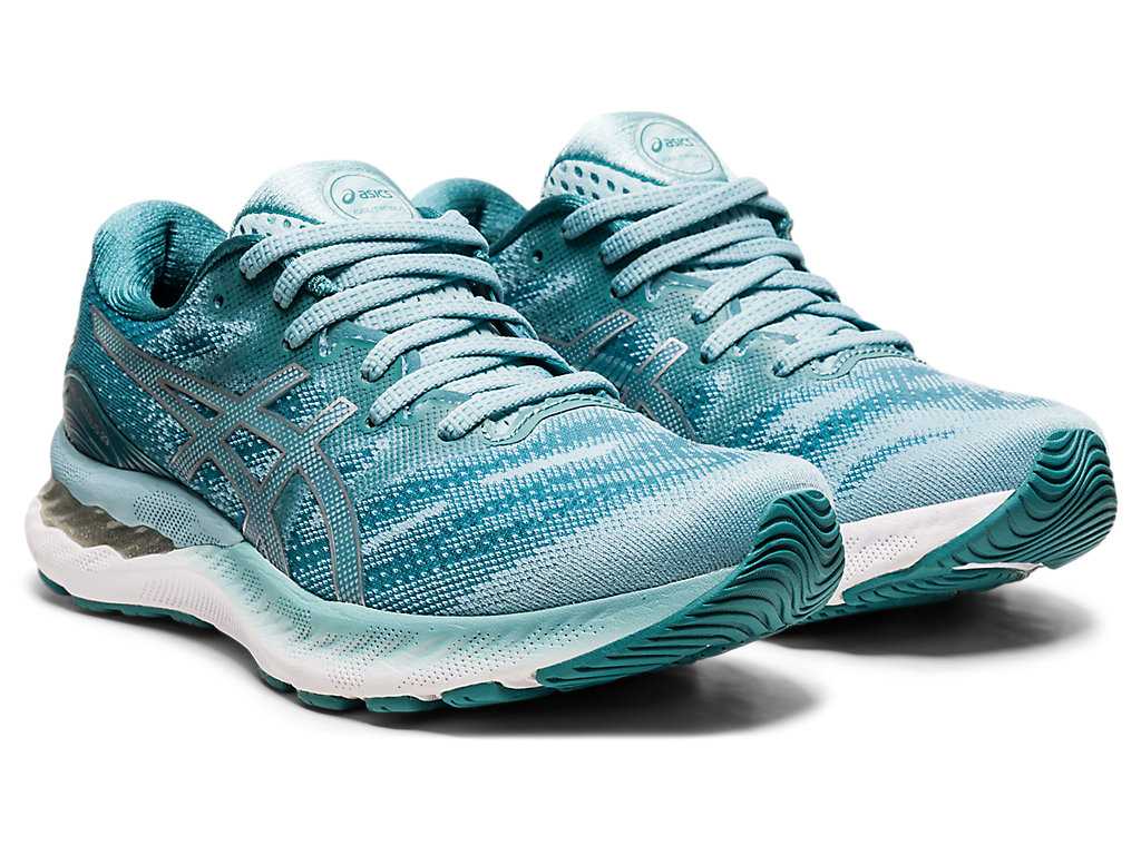 Buty do Biegania Damskie Asics Gel-nimbus 23 Niebieskie Srebrne | 92087-ILNU