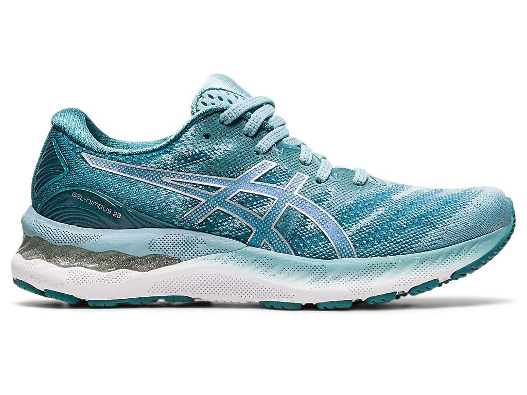 Buty do Biegania Damskie Asics Gel-nimbus 23 Niebieskie Srebrne | 92087-ILNU