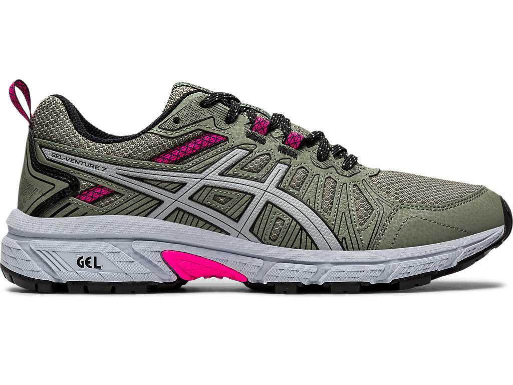 Buty do Biegania Damskie Asics Gel-venture 7 Zielone Szare | 10369-BKNJ