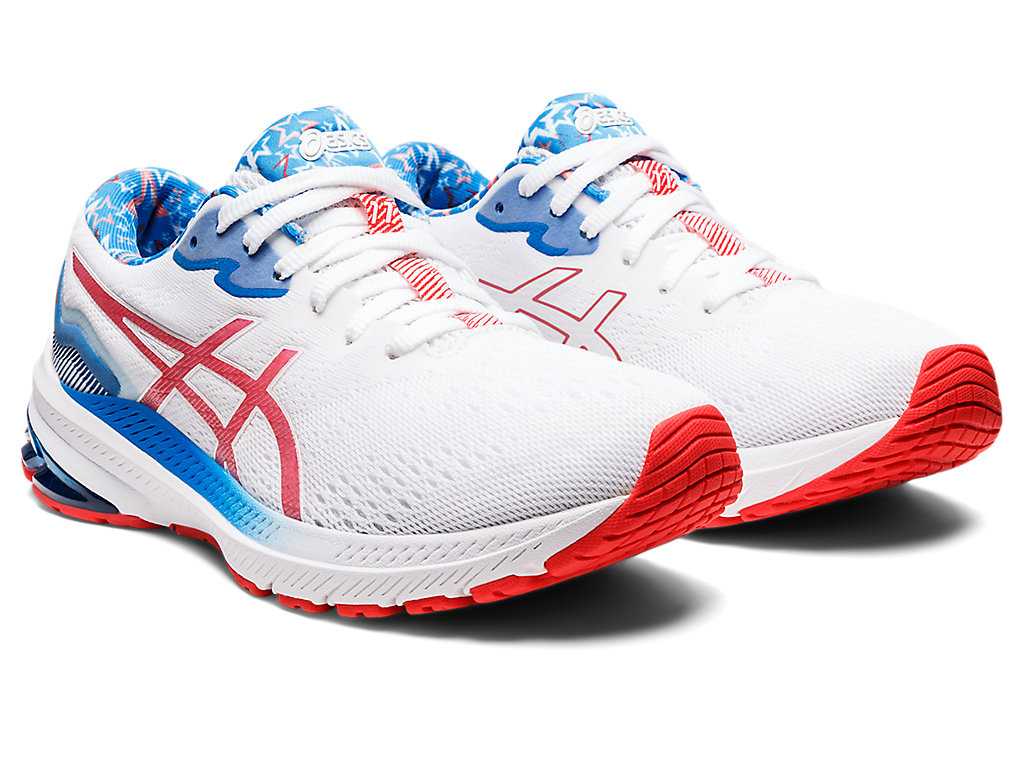 Buty do Biegania Damskie Asics Gt-1000 11 Standard Ret Białe Czerwone | 67325-OXLG