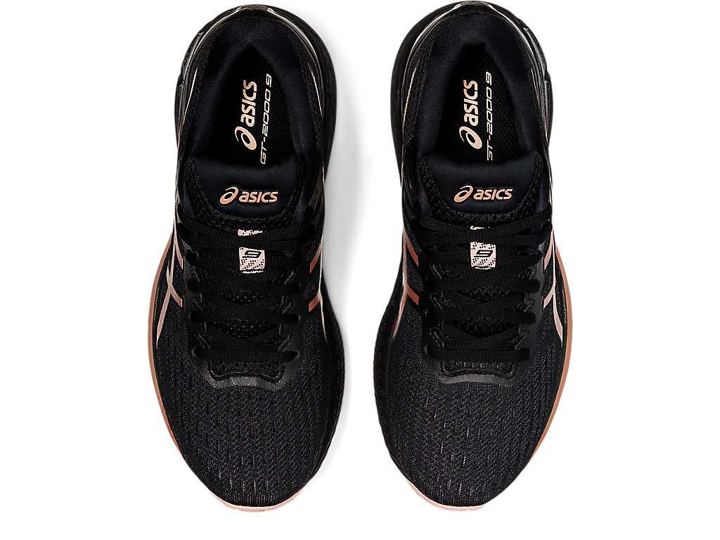 Buty do Biegania Damskie Asics Gt-2000 9 Czarne Różowe Złote | 95738-CRGQ